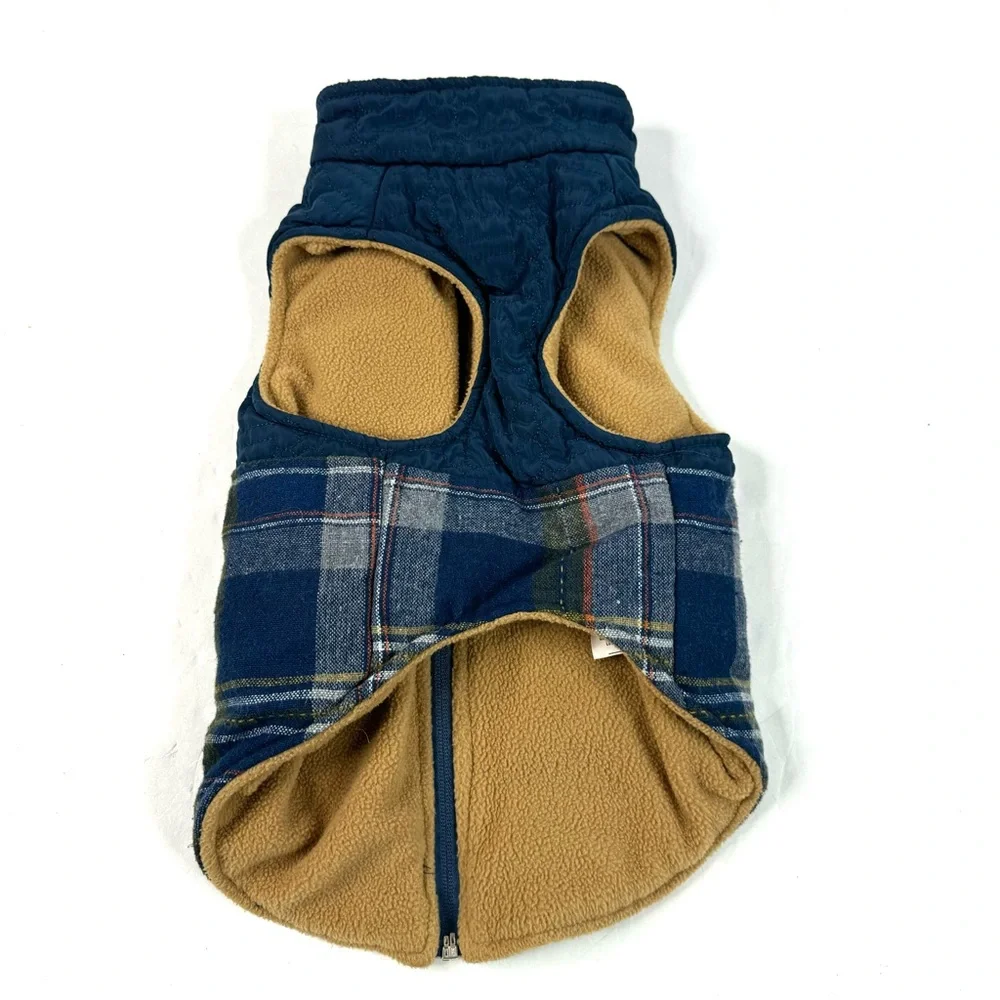Blue Plaid Dog Vest Coat